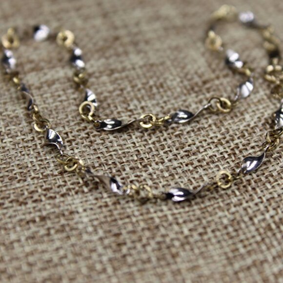 14K Multitone Bracelet Anklet - Picture 4 of 8